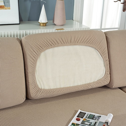 Stretchsofa Sitzkissenbezug Schonbezug elastisch Couch Sessel Loveseat 4 oder 3 Sitzer grau einfarbig massiv weich strapazierfähig waschbar Image