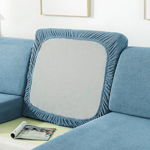 Stretchsofa Sitzkissenbezug Schonbezug elastisch Couch Sessel Loveseat 4 oder 3 Sitzer grau einfarbig massiv weich strapazierfähig waschbar Image