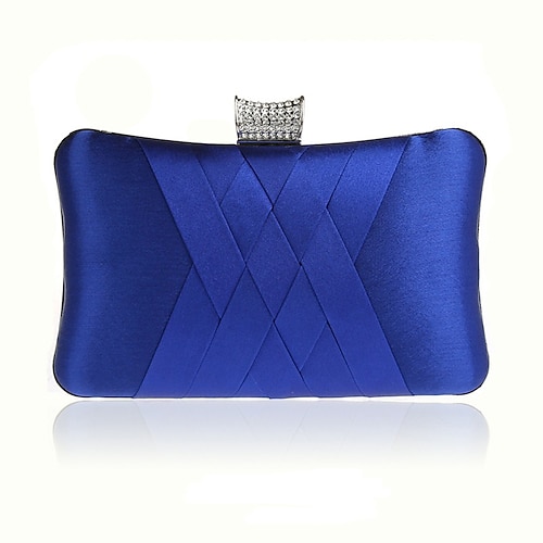 Abend-Clutch aus Satin für Damen – elegante lila Handtasche mit Strassverschluss für Hochzeiten, Partys und formelle Anlässe