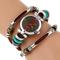 Damen Premium Leder Uhr Triple Armband Uhr Schmetterling Charme Armbanduhr Mode Quarzuhr für Damen analog Quarz lässig