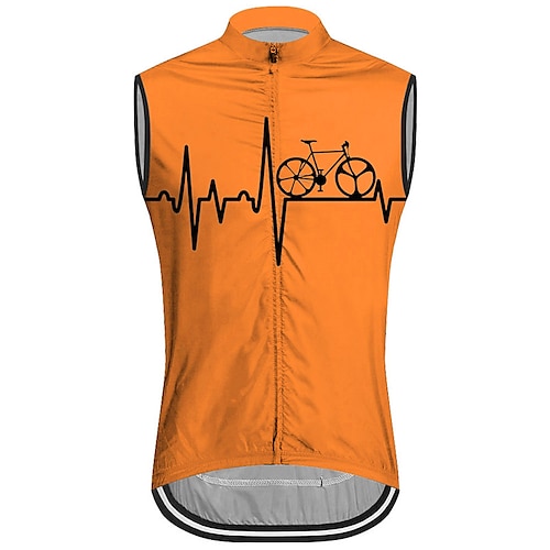 Herren Fahrradweste Radtrikot Grafik Ärmellos Fahhrad Weste / Gilet Trikot Oberteil mit 3 Gesäßtaschen Mountainbike MTB Straßenradsport Schnelltrocknend Rückentasche Feuchtigkeitsableitend Image