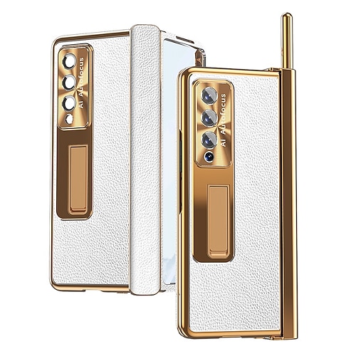 Handy Hülle Handyhüllen Für Samsung Galaxy Z Fold 7 Z Fold 5 Z Fold 4 Z Fold 3 Ganzkörperhülle mit Displayschutz Ständer mit S-Pen Transparent PC Metall Image