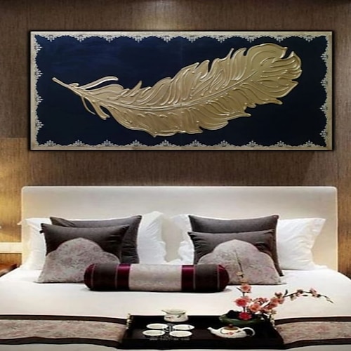 handgefertigtes handgemaltes Ölgemälde Wandkunst moderne abstrakte Feder Stillleben Landschaft Heimdekoration Dekor gerollte Leinwand kein Rahmen ungedehnt Image