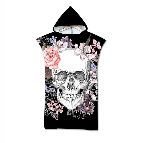 Strandtuch mit Kapuze für Erwachsene, Wickeltuch, Badetuch, Poncho, Decke zum Strand, Surfen, Schwimmen, Baden, Wickeln Image