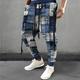 Plaid Geometrie Brautkleider schlicht Herren 3D-Druck Jogginghose Trainingshose Jogginghose Jogger Hosen Hose Outdoor Strasse Casual Polyester Marineblau Königliches Blau Blau S M L Mittlere