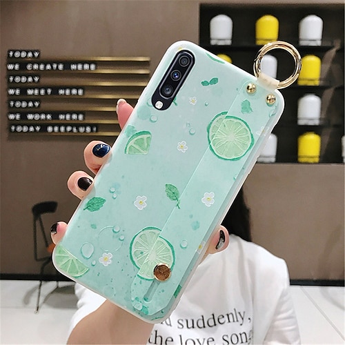 Handy Hülle Handyhüllen Für Samsung Galaxy S26 Ultra Plus S25 S24 S23 S22 S21 FE S21 Ultra Plus S20 A14 A34 Rückseite Mode Mit Handgelenkschlaufe Ständer Blume TPU Image