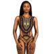 1 pcs Bademode Bikini Badeanzüge Afrikanisch traditionell Damen Graphic Polyester Schwarz Weiß Einteiliger Badeanzug