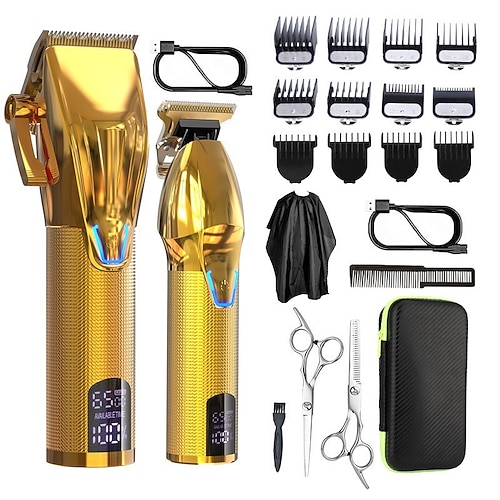 Haarschneidemaschine und Haarschneider-Set, professionelle Haarschneidemaschine für Männer, kabellose Friseurschere, Maschine, wiederaufladbarer Outline-Trimmer, Herren-Bartschneider, elektrisches Image