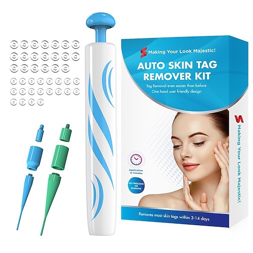 2 in 1 Auto-Mikro-Haut-Tag-Entferner-Gerät Standard- und Mikro-Haut-Tag-Entfernungs-Kit Maulwurf-Warzen-Entferner für Erwachsene, Original-Gesichtspflege-Schönheitswerkzeug Image