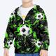 Jungen 3D Fußball Kapuzenshirt Mantel Oberbekleidung Langarm 3D-Druck Herbst Winter Modisch Strassenmode Cool Polyester kinderkleidung 3-12 Jahre Outdoor Casual Täglich Regular Fit