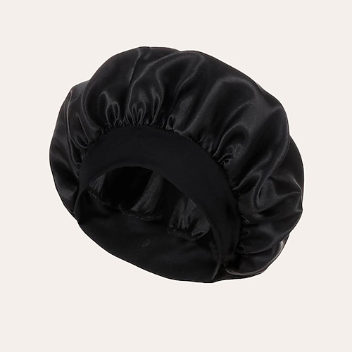 Satin-Mütze für Damen, Seide, lockig, natürliches, langes Haar, Schlafmütze, Nacht, extra große, übergroße Stirnbänder Image