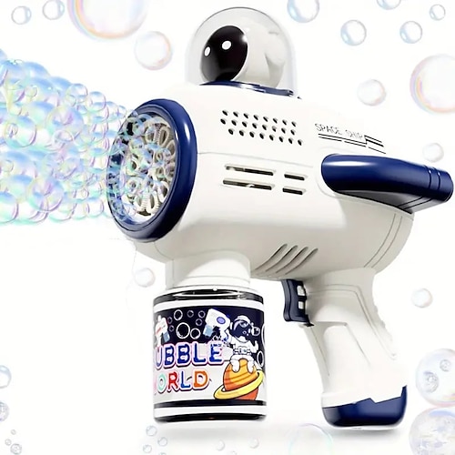 1 Stück Weltraum-Astronauten-Design Seifenblasenmaschine Handheld vollautomatische Seifenblasenpistole Spielzeug für Kinder Weihnachtsgeschenk Image