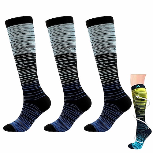 3 Paar abgestufte medizinische Kompressionsstrümpfe für Damenamp;Herren 20-30mmhg Kniestrümpfe (mehrfarbig 1, klein/mittel (US-Größe)) Image