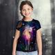 Kinder Mädchen T-Shirt T-Shirt Kurzarm Pferd Einhorn Regenbogen 3D-Druck Grafik Tierdruck Regenbogen Kinder Tops Sommer aktiv süß kausal 2-13 Jahre