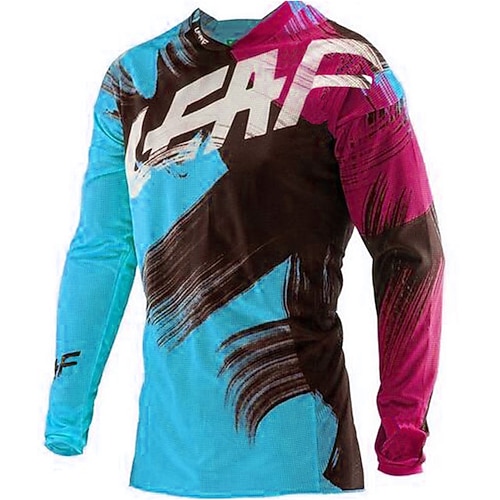 Herren Radtrikot Downhill-Trikot Fahrradtrikot Gemustert Buchstaben Zahlen Graffiti Langarm Fahhrad Trikot Oberteil mit 3 Gesäßtaschen Mountainbike MTB Straßenradsport Thermowarm UV-beständig Image