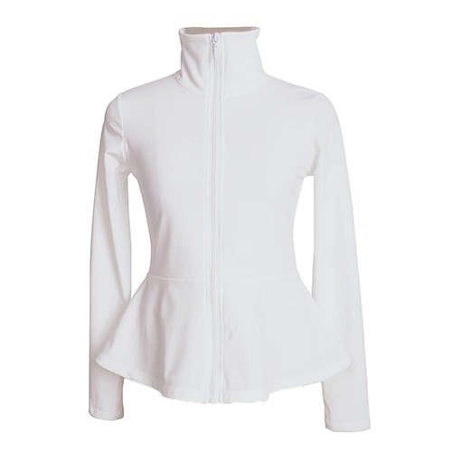 Fleecejacke fürs Eiskunstlaufen Damen Mädchen Eislaufen Jacke Shirt Marineblau Schwarz Weiß elastisch Ausbildung Wettbewerb Eiskunstlaufkleidung warm Langarm Eislaufen Eiskundstlauf Image
