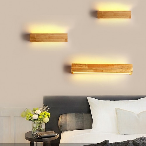 moderne innenwandleuchte im nordischen stil led holz wohnzimmer schlafzimmer wandleuchte 220-240v 8 w Image