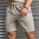 Herren Shorts Kurze Hosen Sommer-Shorts Strandshorts Kurze Hosen Kordelzug Elastische Taille Gerade geschnitten Streifen Komfort Atmungsaktiv Kurz Casual Täglich Festtage Sport Modisch Khaki