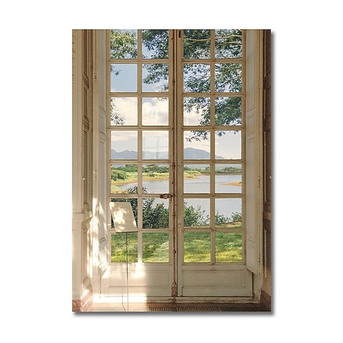 Landschaft Wandkunst Leinwand das Fenster moderne Kunst Landschaft Heimdekoration Dekor gerollte Leinwand ohne Rahmen ungerahmt Image