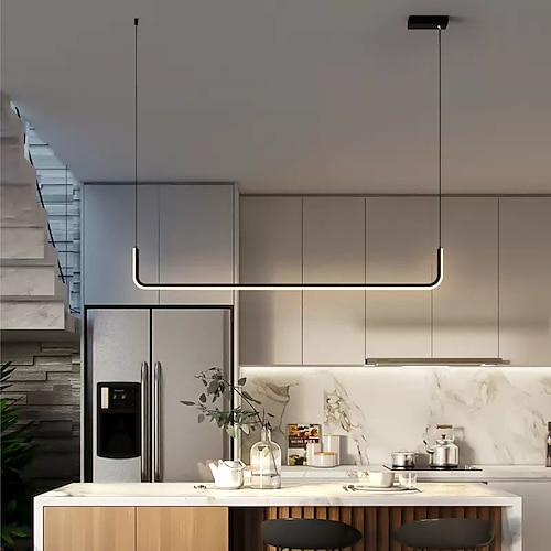 90/120 cm LED-Pendelleuchte Einzeldesign modern nordisch schwarz gold Kronleuchter Aluminium stilvoll Inselleuchte lackiert künstlerisch 110-120 V 220-240 V Image