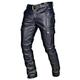 Herren Hose Hosen Lederhose Kunstlederhose Freizeithose Multi Pocket Feste Farbe Nachtclub Strassenmode PU Modisch Schwarz Rote