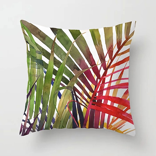 Kissenbezug 1pc weicher dekorativer quadratischer Kissenbezug Kissenbezug Kunstleinen Kissenbezug für Sofa Schlafzimmer überlegene Qualität maschinenwaschbar 1er Pack für Sofa Couch Bett Stuhl grün Image