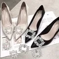 1PC Shiny Shoes Clips Crystal Wedding Bride Shoes decorazione donna tacco alto Charms strass fibbia