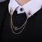 Moda Nappa Cristallo Croce Catena Spilla Camicia da uomo Collare Spille e spille Personalità Spilla Fibbia Accessori donna