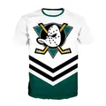 Nuova maglietta da uomo 3D Mighty Ducks maschera da Hockey stampa top Cool Streetwear sport a