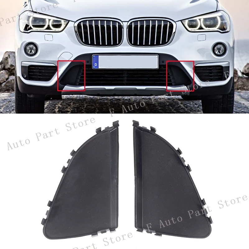 2PCS Per BMW X1 F48 2016 2017 2018 Paraurti Anteriore Inferiore Griglia di Copertura Tappo Borsette