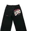 Jeans larghi modello Poker Hip Hop Jeans JNCO Y2K pantaloni neri Harajuku da uomo nuovi pantaloni