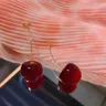 Nuovi piccoli orecchini freschi di ciliegie rosse dolci per le donne moda frutta ciliegie ciondolo