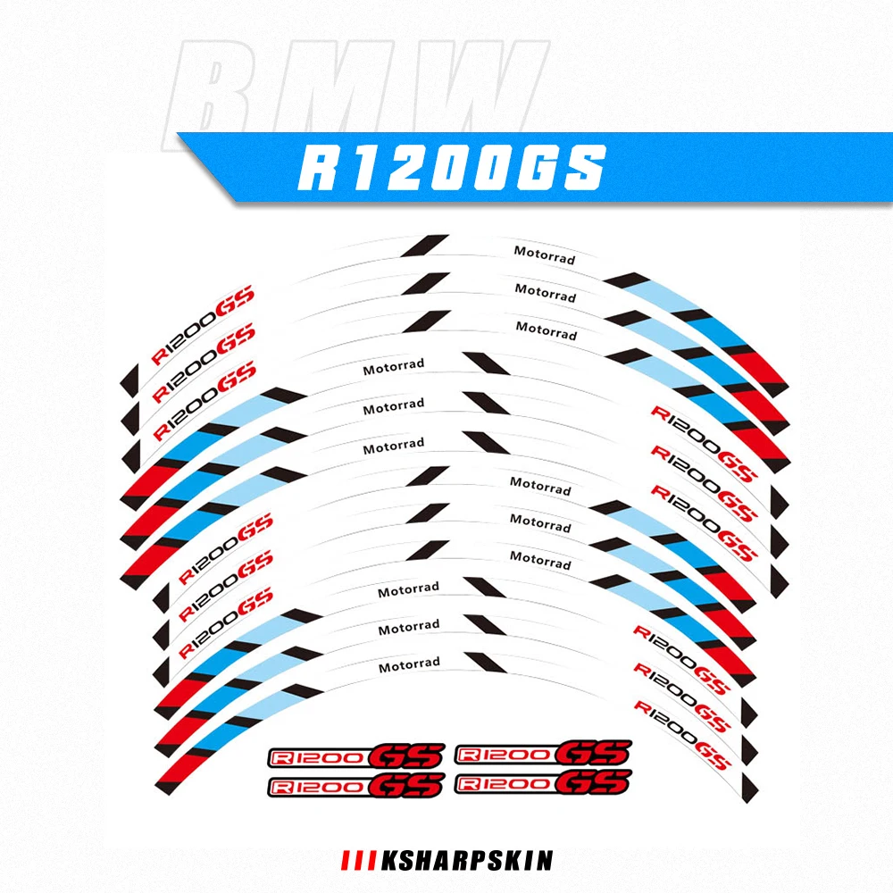 Ruote moto Adesivi per pneumatici Strisce riflettenti per cerchioni Nastro per decalcomanie per moto pellicola per BMW R1200GS R1200GSA r1200 gs ADVENTURE