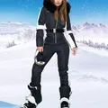 Tuta sportiva da donna tuta da sci invernale tute impermeabili da esterno con colletto rimovibile