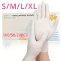 20/50/100PCS White Nitrile Gloves Waterproof Oil-Resistant Household Gloves Cleaning Kitchen