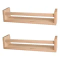 2Pcs Bookshelf Natural Wood Floating Wall Bookshelf Nursery Shelves for Wall Bathroom Decor