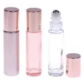 10ml Pink Color Thick Glass Roll On Essential Oil Empty Perfume Bottle Roller Ball Bottle For Travel