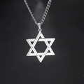 Vintage Jewish Hexagram Amulet Necklace Stainless Steel Star Of David Pendants Necklaces For Women