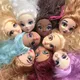 Colorful Hair Doll Heads Sparkly Glasses Eyes Doll Parts White Purple Gold Blue Black Hair Doll