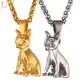 U7 Brand Chihuahua Charm Necklace Gold Color Stainless Steel Cute Dog Pendant & Chain Animal Jewelry