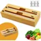 Simple Household Bamboo Restaurant Tin Foil Storage Box Plastic Wrap Cutter