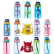 480ML Leakproof Children's Straw Cup Cartoon Plastic Kids Water Sippy Cup Outdoor Portable Baby