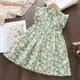 Bear Leader Girls Casual Dresses 2022 New Summer Kids Baby Flowers Print Costumes Floral Party