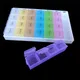 1pc 28 slot disassemble pill box week days medical box Portable Storage Case with blind instructions