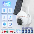 5MP Solar WIFI Camera 8000mAh Battery PTZ Surveillance IP Cameras Wireless PIR Human Tracking CCTV