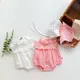 FLM Summer Baby Romper Lace Cotton Soft Lovely + Hat Baby Girl Jumpsuit Kids Clothes 0-24 Months