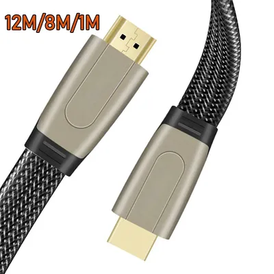 Premium HDMI 2.0 cable Ultra Long Flat HDMI cable 8M/12M/1M 4K 60Hz HDR Zinc-alloy HDMI cable for PS5 Xbox Apple TV PC HDTV PS4