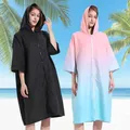 Changing Robe with Hood Microfiber Towel Poncho Robe with Zipper Short Sleeve Surf Poncho Oversized