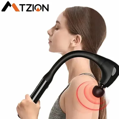 MTZION Fascial Massage Gun with Bent Long Handle High-frequency Vibration Portable Deep Body
