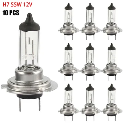10PCS Halogen Headlight Bulb Super Warm White Light H7 55W 12V Bulb Headlight Halogen Lamp Car HeadLight Replacement Bulb